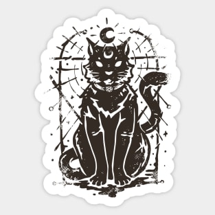 Dark Cat Magical Feline Sticker